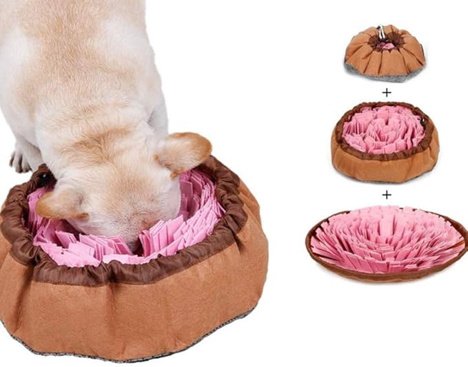 Snuffle Mat for Dogs Dog Feeding Mats Dog Puzzle Toys Pet Snuffle Bowl Cat Snuffling Nose Work Mat Dog Training Mats Activity Fun Play Mat for Encourages Natural Foraging Skills,Pink