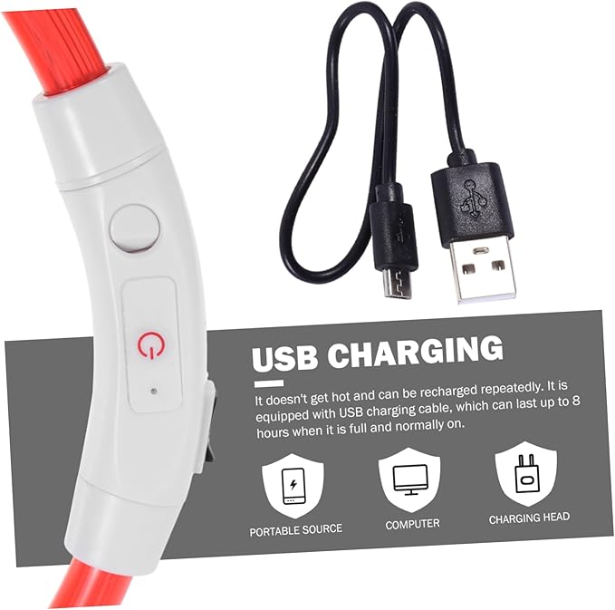 GALPADA Led Rechargeable Pet Glow Collar USB Charging Lightweight and for Night Walking and Outdoor Adventures