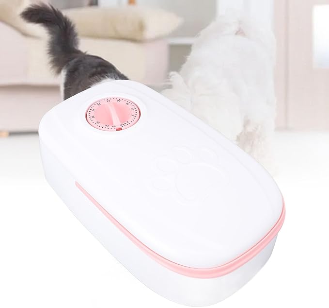 CHICIRIS Automatic Pet Feeder, Smart Timer Dry Wet Food Dispenser with Single Bowl Design for Dogs Small Medium Pets, Portion Control Freshness (Pink)