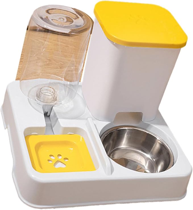 Stainless Steel Food Bowl Pet Feeders and Water Dispenser Nonslip Design Great for Cats Dog Home Travel Use Automatic Feeder Dog with Water Dispenser Stainless Steel Pet