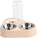 NOLITOY Pet Cat Dog Automatic Water Dispenser with Removable Stainless Steel Food Bowls Capacity Leak Design for Floors for Cats and Dogs