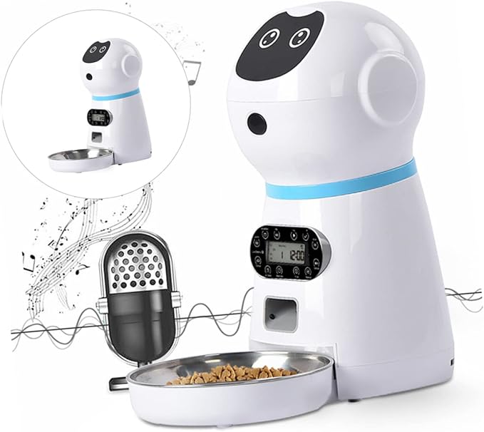 Happyyami Pet Feeder with Automatic Timing 3.5l for Cats Rabbits with Detachable Design