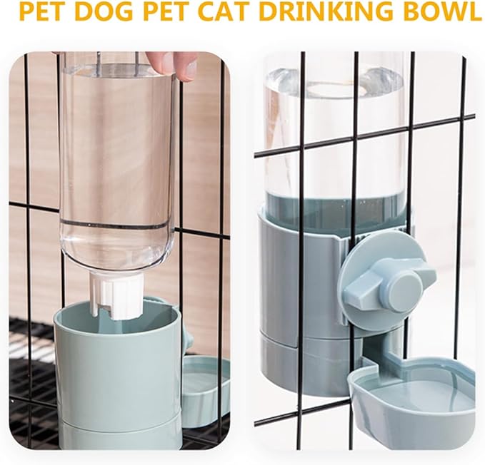 Happyyami Automatic Hanging PET Water Dispenser for Cats and Dogs Indoor Water Feeder 2L Capacity Plastic Waterer for Rabbits and Small Animals