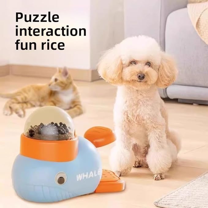 Dog Food Auto Feeder Toy Automatic Ball Launcher for Pets Interactive Mental Stimulation Training Snack Dispenser Turtle Feeder (Yellow)