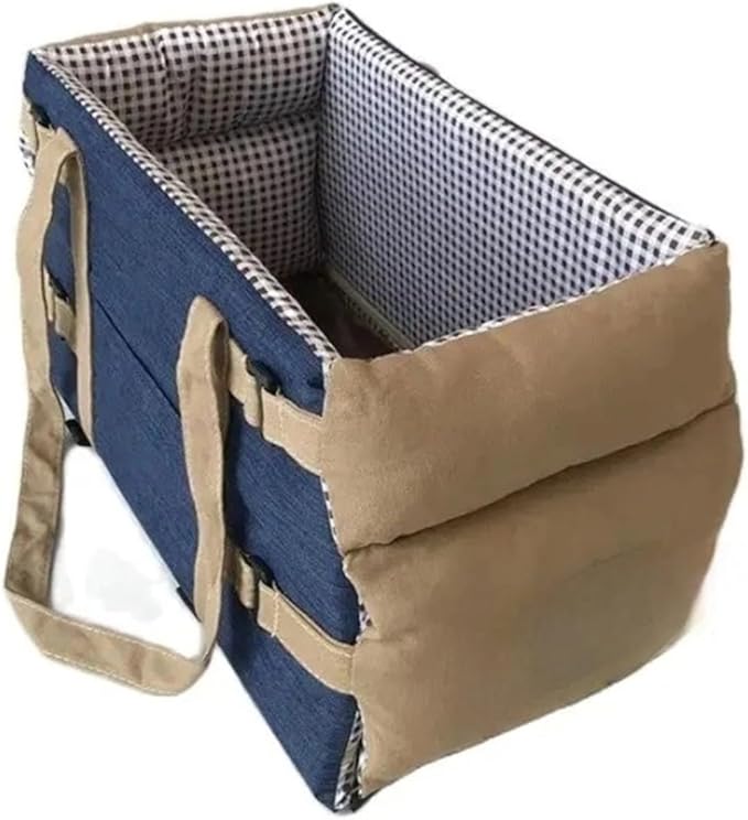 Dog Cat Carrier - Dog Car Booster Seat For Cats Dogs With Dog Travel Car Carrier With Safety Tethers Console Car Seat For Dogs(Blue)