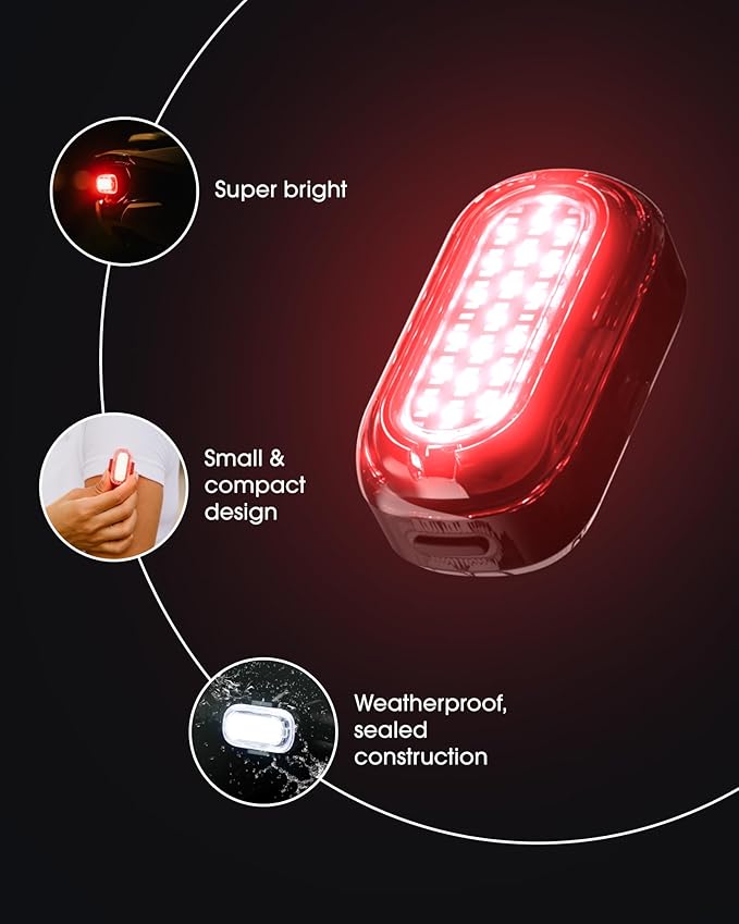 Lumos Firefly Mini Smart Bike Light System,Sync Turn Signal & Brake Lights, Rechargeable LED Front & Rear Lights with Custom Brightness, Flash Patterns, Bicycle Accessories for Night Riding