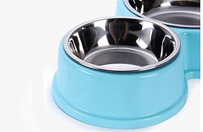 Automatic Feeders Stainless Steel Dog Bowl Pet Double Bowls Plastic 8 Shaped Cat Food Bowls Water Container for Puppy Small Dogs