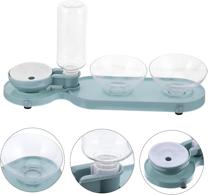 Dual-use Cat Feeder Automatic Water Dispenser Pet Tilt Bowl Cat Water Dispenser Easy to Clean
