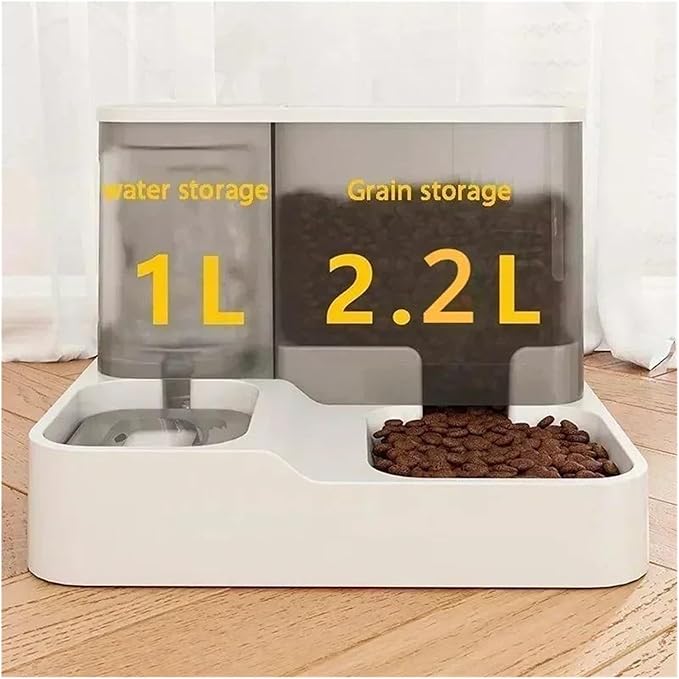 2.2L Large Automatic Smart Pet Dog Feeder Drinking Fountain Plastic Food Bowl Pets in 1 Water Dispenser(Blue)