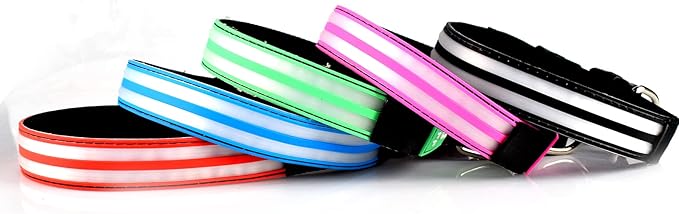 Dog Collar with Lights, 15 Lighting Modes Silicone Pet Collar, USB C Rechargeable LED Dog Collar for Night Safety, Adjustable Soft Glowing Collar for Dogs (DB-RED, XS(7.87-11.8"))