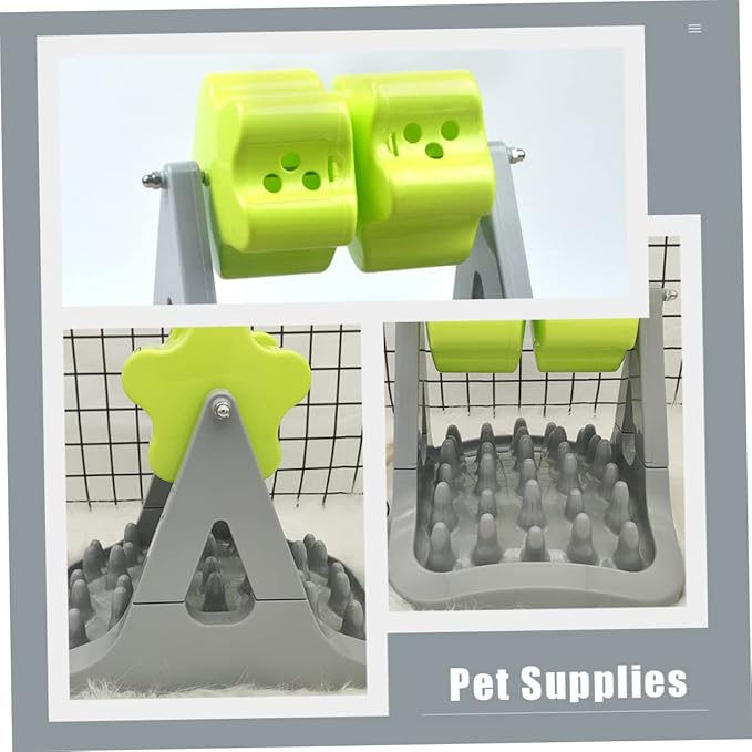 Rotating Automatic Dog Food Dispenser Non-Tip PET Feeder Interactive Design 1-Piece Dog Feeding Bowl for Training and Enrichment