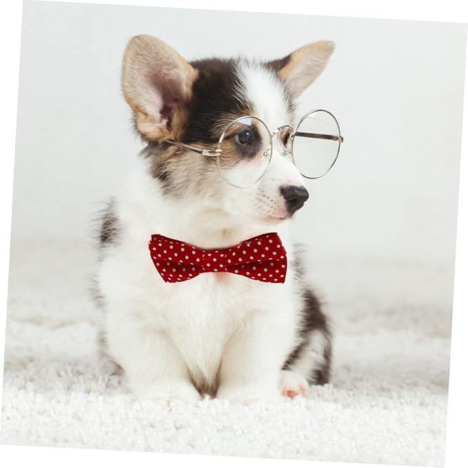 MERRYHAPY 1pc Adjustable Bow Tie Dog Collar for Comfortable Removable Bowtie for Birthday Parties and Daily Wear