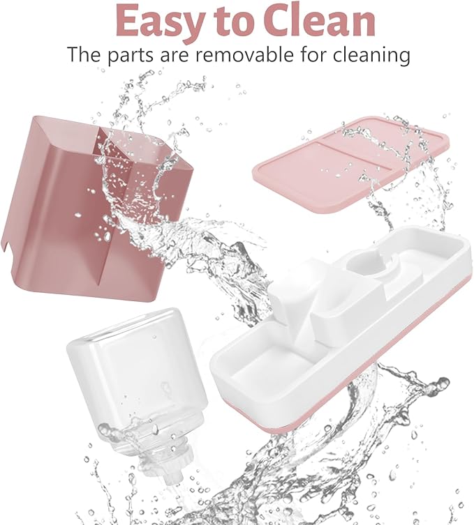 Yummy Sam Automatic Small Pet Feeder and Water Dispenser, 2 in 1 Gravity Cat Auto Pet Feeder and Waterer Set Feeder Dish for Small Medium Pets Dog Puppy Kitten (Pink)