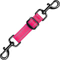 Dog Collar Safety Clip, Adjustable Backup Safety Strap, Double-Ended Leash Connector, High Reflectivity, Suitable for Dog Harnesses to Collar Safety Clips (Pink)