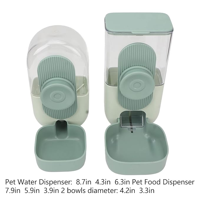 Hanging Automatic Pet Food Water Dispenser - Gravity Pet Feeder and Water Dispenser Set, Cage Cat Food Bowl Dog Feeding Station for Puppy Kitten Rabbit Chinchilla Hedgehog Bird