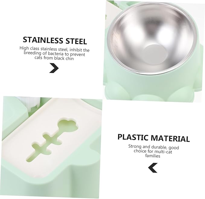 POPETPOP Automatic Stainless Steel Pet Feeder Bowl with Water Dispenser Wear-Resistant Dog Food and Water Bowl for Puppies and Dogs Compact Spill-Resistant Design and Easy to Clean