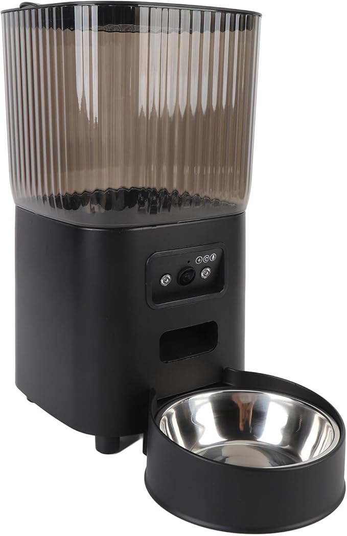 Automatic Pet Dispenser, Smart Pet Feeder with Camera, Voice Control, Timed Feeding for Dog Cat (Single Bowl)