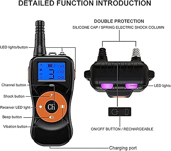 Pets Dog Training Collar, Shock Collar for Dogs with Remote, 2 Receiver Rechargeable Dog Shock Collar, for Medium and Large Dogs with 4 Training Modes (Color : Red)
