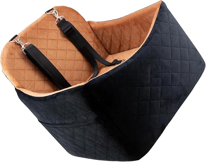 Nonslip Pet Ensuring Secure Transport with Regulable Belt and Base for Small Media Dog in Vehicle Dog Car Seat