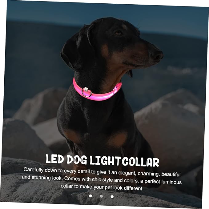 ibasenice 1set Rechargeable Led Dog Collar Neon Pet Neck Decor for Puppies Comfortable Skin-Friendly Design for Night Safety for