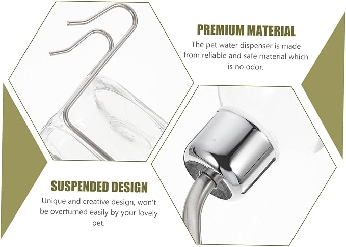 4pcs Automatic Pet Water Feeder Transparent Hanging Design Pet Water Dispenser for Dogs and Cats Easy to and Refill