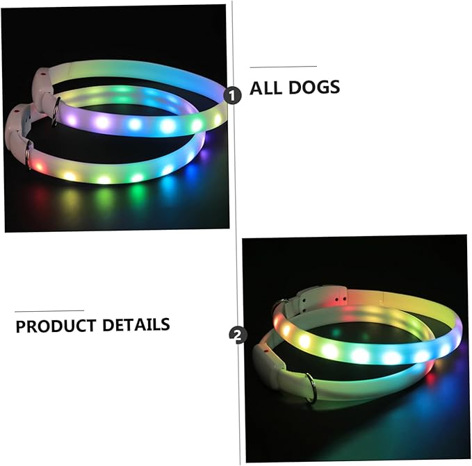 USB Charging LED Dog Collar Pet Collar with Comfortable Material for Dogs Durable Design for Various Weather Conditions