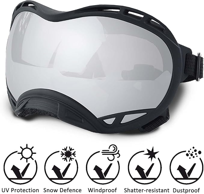Dog Sunglasses,Doggles Anti-UV Protection,Pet Sunglasses with Adjustable Strap,Suitable for Motorcycle Car Driving Bike Riding Hiking Swimming Wind Dust Fog Dog Eye Protection