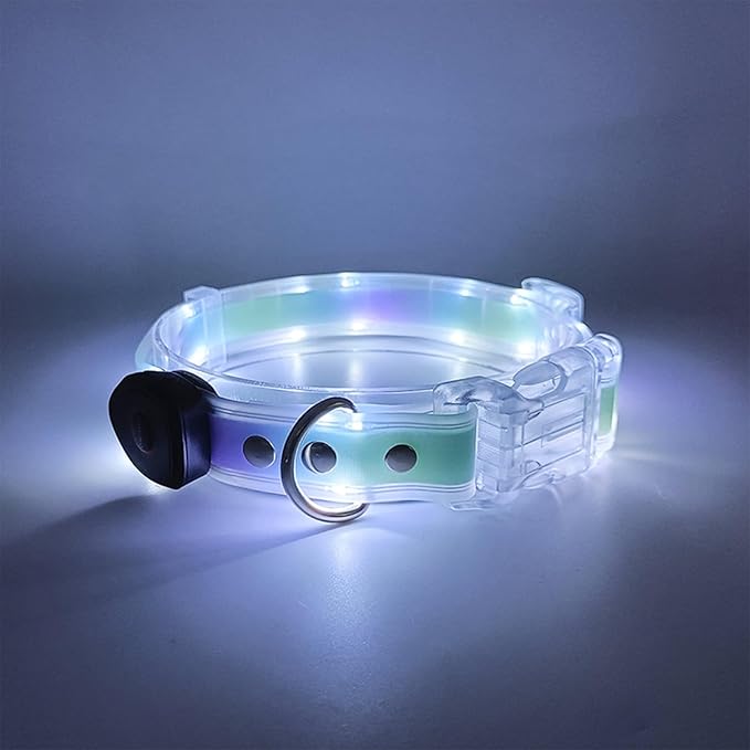Light Up LED Dog Collar - Rechargeable Pet Necklace Accessory, Adjustable Luminous Collar,PVC Rubber Coated LED Dog Collarr Specification | Lighted Outdoor Protectionfor Small,Medium and Large Breeds