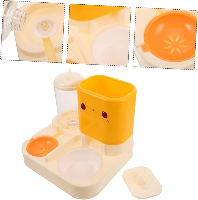 Automatic Pet Feeder Double Bowls Water Dispenser Cat Dog Feeding Station Easy Maintenance Sturdy Base