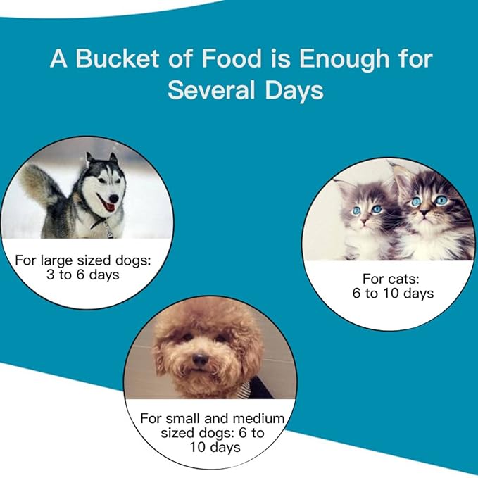 Food Dispenser Pet, Automatic Pet Water Food Dispenser 3.8L Large Capacity Self-Dispensing Pet Feeder Waterer Cat Dog Feeding Bowl Drinking Water/Automatic Feeding Pet Supplies 2#/13 ( Color : Light P