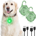AUAUY LED Dog Collar Light, 4 Modes USB Rechargeable Light Up Dog Collar Light, IP68 Waterproof Pet Collar Light, LED Safety Light for the Dark for Running Jogging Walking Dog Collar-Green