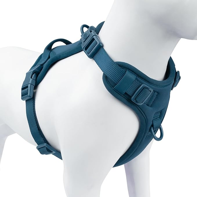 No Pull Dog Harness, Puppy Vest with Front Clip for Small Medium Large Sized Dog(Prussian Blue,S)