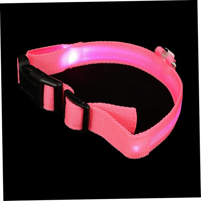 Mipcase 1set Pet Collar Glowing Neck Collar for Dogs and Puppies Rechargeable Led Safety for Night Use Skin-Friendly and Lightweight Design