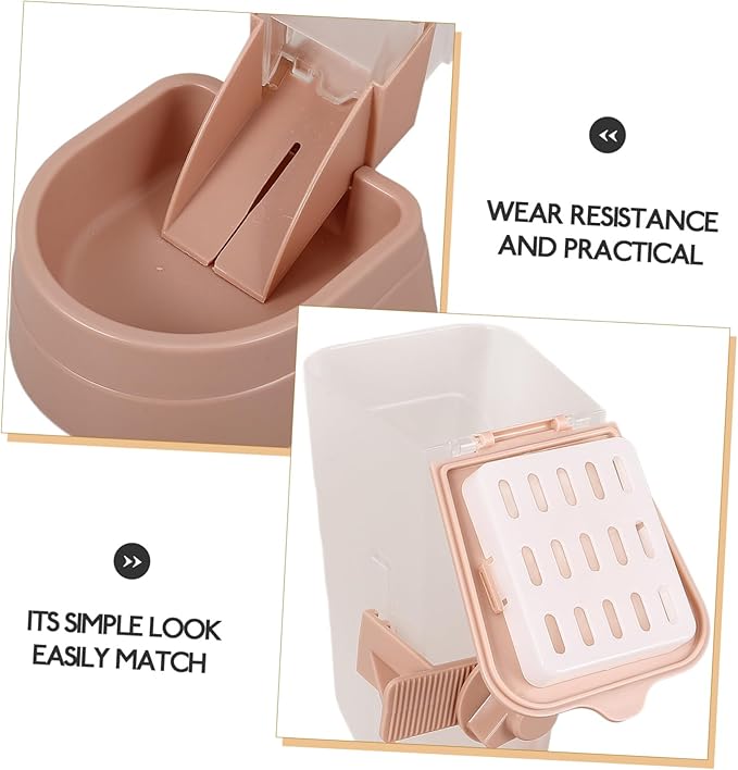 Yardwe 1Set Pet Feeder and Water Dispenser Automatic Hanging Design for Cats and Dogs Stable Convenient Body for Easy Monitoring for Pet Cages