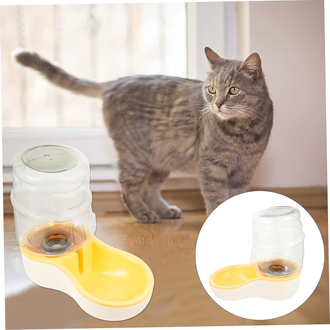 1pc Automatic Pet Water Dispenser Slanting Dog Water Bowl Feeder Deepened Drinking Trough Prevents Splashing for Cats and Dogs Capacity