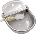 Automatic Animal Drinking Water Bowl,304 Stainless Steel Animal Waterer Kit with Float Valve,for Livestock,Horse,Dog,Goat,Pig,Chicken,2.5L 85 OZ Animals Drinking Water Trough