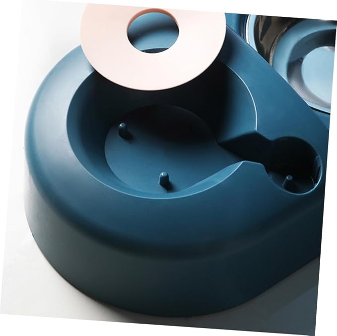 Automatic Dog Feeder and Water Bowl, Spill-Proof Blue Pet Feeding Basin, Sturdy Pet Food and Water Dispenser for Dogs and Cats