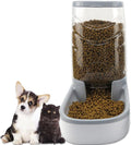 Automatic Cat Feeder Gravity Dog Feeder 1 Gallon Pet Feeder, Self-Dispensing Pet Feeder Bowl for Small and Medium Sized Pets Large Capacity (Grey)
