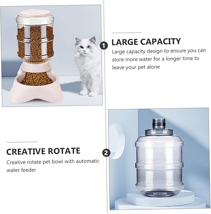 Automatic Cat Feeder and Pet Food Dispenser Detachable Design for Convenient Feeding Transparent Bottle for Easy Volume Monitoring Food-Grade Material for Pet Safety for Cats and