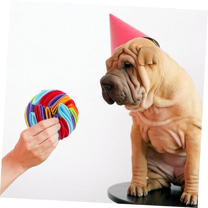 Didiseaon 2pcs Pet Dog Sniff Training Balls Interactive Snuffle Toy for Puppies Chewing Fun Encourages Foraging Skills Diameter White Red Green
