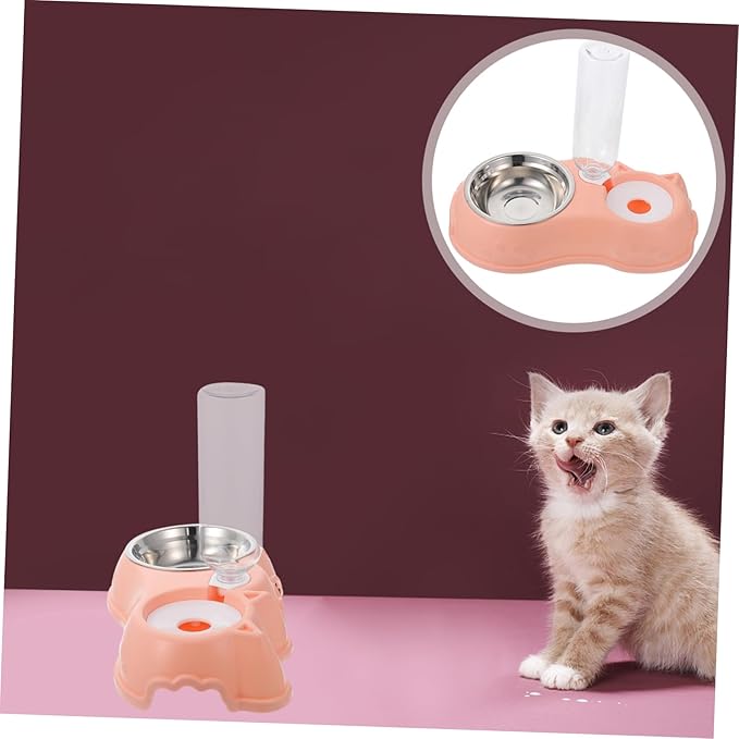 1set Automatic Dual Use Pet Feeder and Water Dispenser Bowl Food and Water Station for Cats and Dogs Opaque Design Keeps Food Fresh Easy to Clean and Use