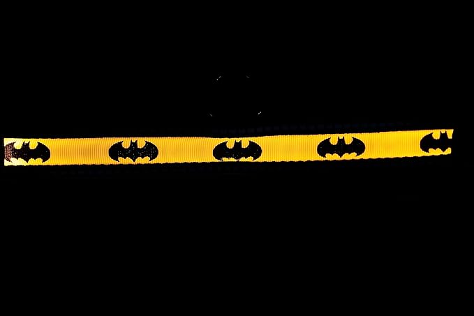 DC Comics Pet Collar, Light Up Dog Collar, Batman, Medium 16 to 20.5 Inch Length