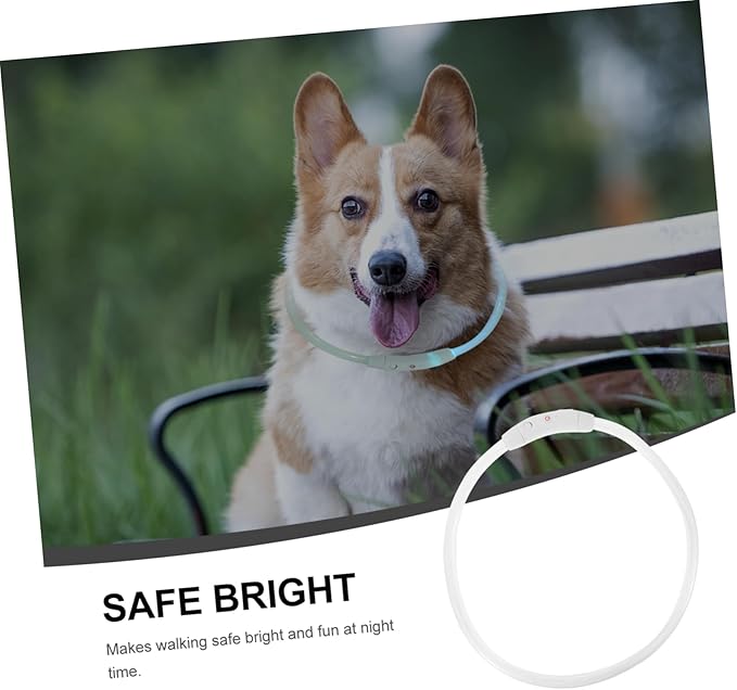 Mipcase Light up Dog Collar Led Puppy Led Collar USB Rechargeable Pet Glow Collar for Stylish Outfits Night Safety