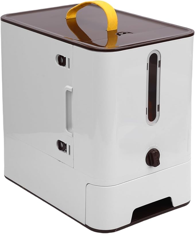 Automatic Cat Dog Food Dispenser, Programmable Timed Pet Feeder with Damp Proof Sealing, Spacious Dry Food Storage and Multi Functional Design for Cats and Dogs (Dark Brown)