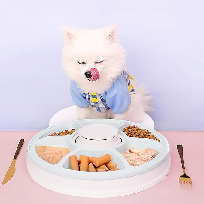 Automatic Pet Feeder for Dogs and Cats, Dry Or Wet Food Dispenser,6 Meal Trays with Portion Control,LCD Display Programmable Digital Timer, Voice Recorder Auto Cat Feeders