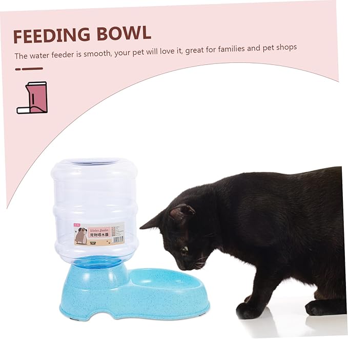 Automatic Pet Feeder Large Capacity 3.8l Dog Cat Water Bowl Dispenser -Slip Base Easy to Assemble Blue