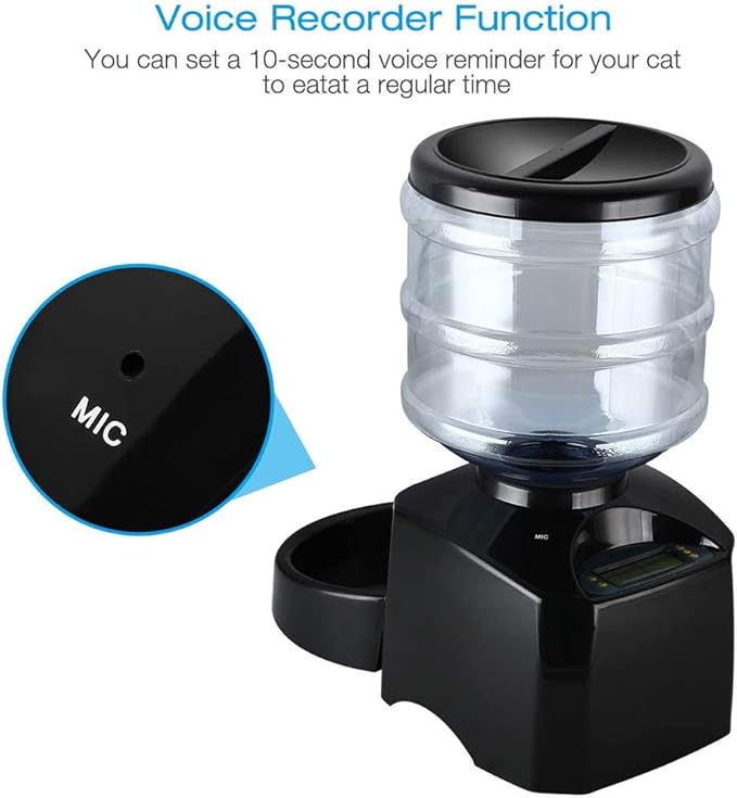 Automatic Cat Feeder, Smart Feeder,5.5 Liter Pet Food Dispenser Digital Programmable Timer,Voice Recording Up to 3 Meals for Small Medium Large Cats Dogs Pets