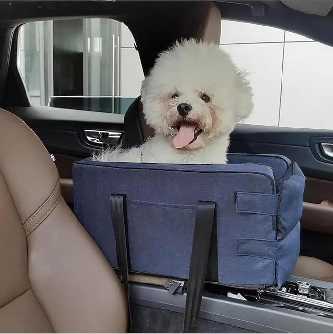 Dog Car Seat for Small Dog Cat Travel Pet Car for Seat Central Control Nonslip Dog Carriers Portable Car Armrest Box Booster Kennel Bed Dog Seat Car
