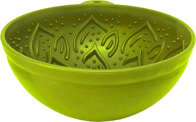 SodaPup Garden Tipsy Bowl eMat – Durable Lick Mat Enrichment Feeder Made in USA from Non-Toxic, Pet-Safe, Food Safe Rubber for Mental Stimulation, Avoiding Overfeeding, Calming, & More