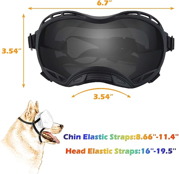 Dog Sunglasses,Doggles Anti-UV Protection,Pet Sunglasses with Adjustable Strap,Suitable for Motorcycle Car Driving Bike Riding Hiking Swimming Wind Dust Fog Dog Eye Protection